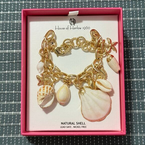 NEW | House of Harlow | Natural Shell Nautical Gold Bracelet (RET $60) - Picture 3 of 3